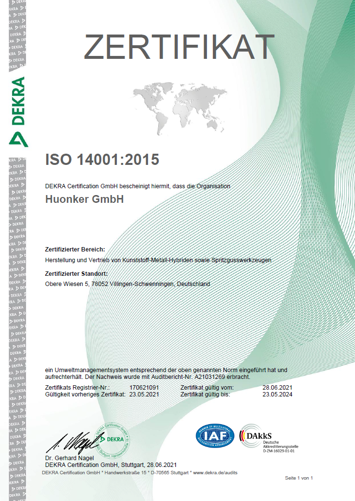 Zertifikat ISO14001